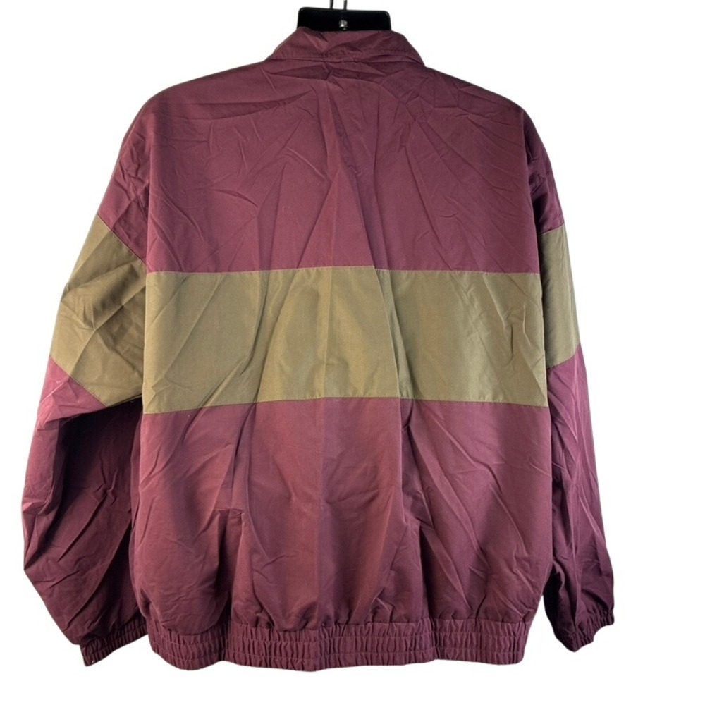 Perry Ellis America Active Mens XL Windbreaker Jacket Burgundy Olive Colorblock - Picture 3 of 16